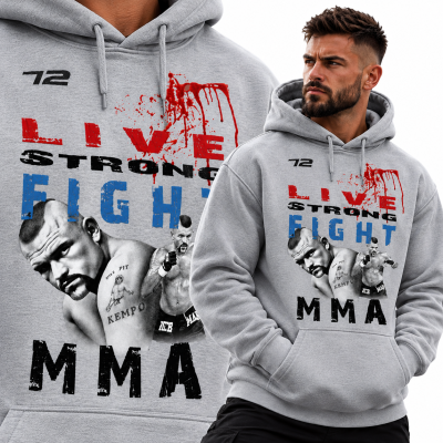 BLUZA Z KAPTUREM SPORTY WALKI  LIVE FIGHT